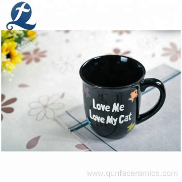 Fashion printed coffee creative custom black ceramic cup